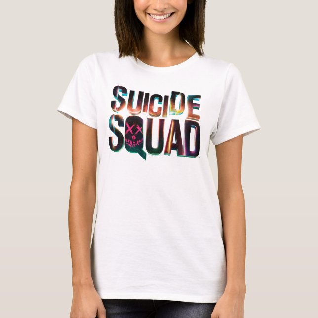 Suicide Squad | Colorful Glow Logo T-Shirt (Front)