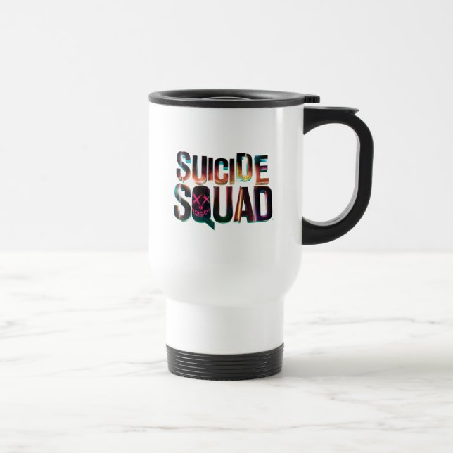 Suicide Squad | Colorful Glow Logo Travel Mug (Right)
