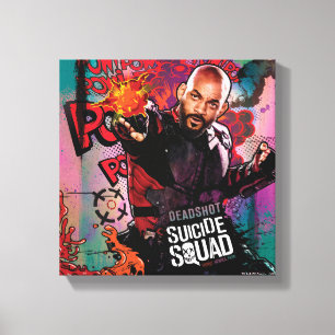 Suicide Squad Deadshot Character Graffiti Canvas Print