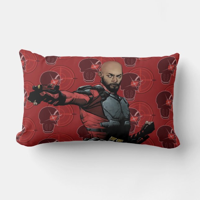 Suicide Squad | Deadshot Comic Book Art Lumbar Pillow (Front)
