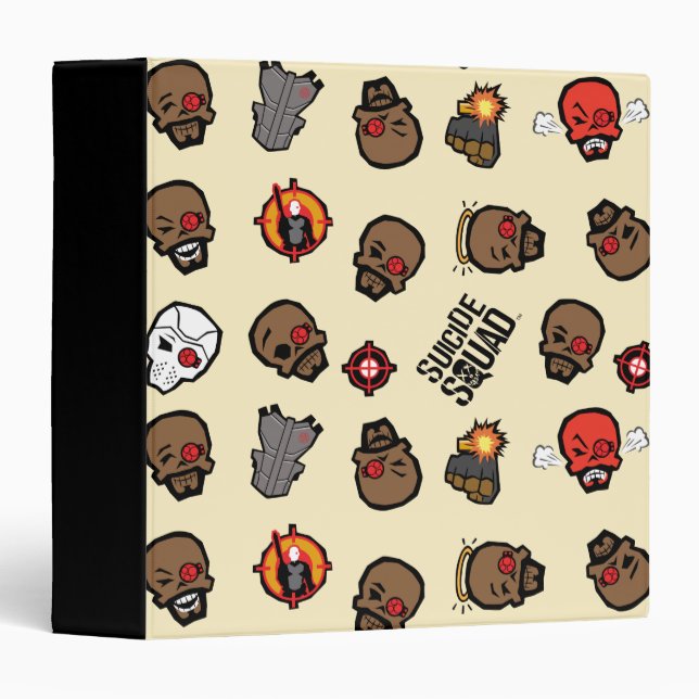 Suicide Squad | Deadshot Emoji Pattern 3 Ring Binder (Front/Spine)