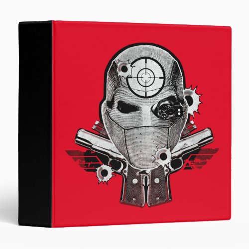 Suicide Squad  Deadshot Mask  Guns Tattoo Art 3 Ring Binder