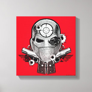 Suicide Squad Deadshot Mask & Guns Tattoo Art Canvas Print