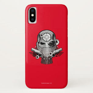 Suicide Squad Deadshot Mask & Guns Tattoo Art iPhone X Case