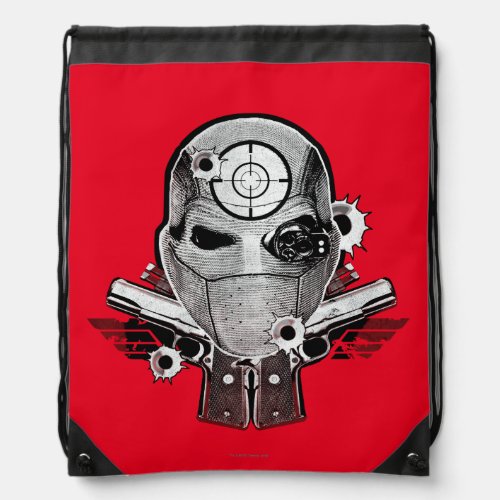 Suicide Squad  Deadshot Mask  Guns Tattoo Art Drawstring Bag