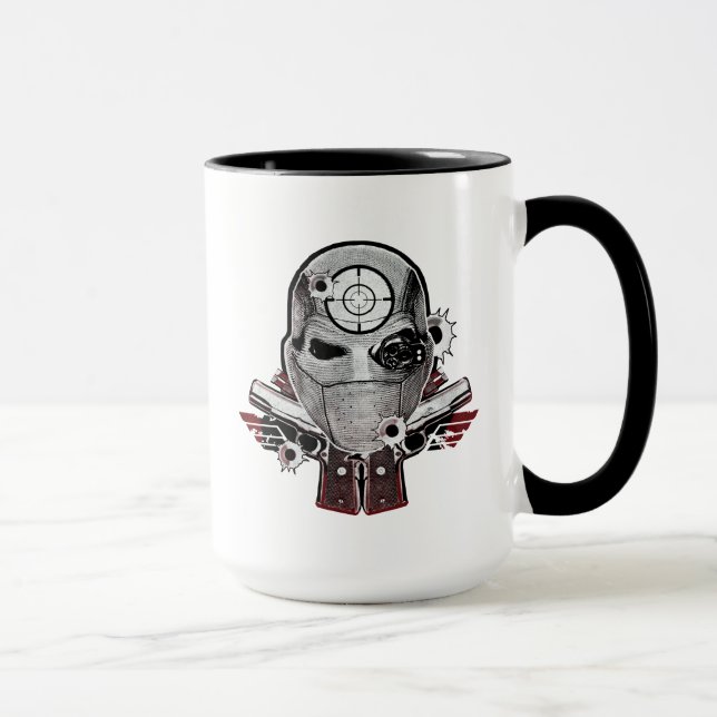 Suicide Squad | Deadshot Mask & Guns Tattoo Art Mug (Right)