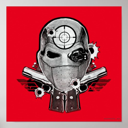 Suicide Squad  Deadshot Mask  Guns Tattoo Art Poster