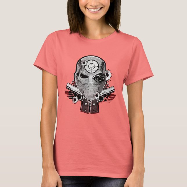 Suicide Squad | Deadshot Mask & Guns Tattoo Art T-Shirt (Front)