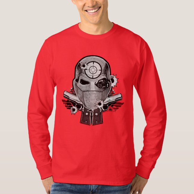 Suicide Squad | Deadshot Mask & Guns Tattoo Art T-Shirt (Front)