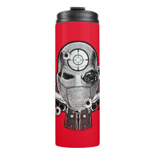 Suicide Squad Deadshot Mask & Guns Tattoo Art Thermal Tumbler