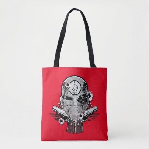 Suicide Squad  Deadshot Mask  Guns Tattoo Art Tote Bag