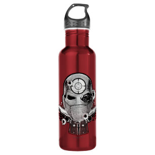 Suicide Squad Deadshot Mask & Guns Tattoo Art Water Bottle