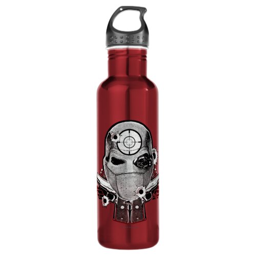 Suicide Squad  Deadshot Mask  Guns Tattoo Art Water Bottle