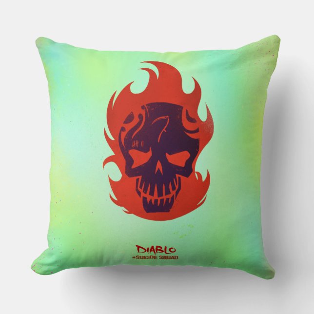 Suicide Squad | Diablo Head Icon Throw Pillow (Front)