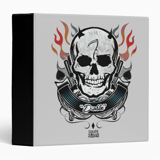Suicide Squad | Diablo Skull & Flames Tattoo Art 3 Ring Binder (Front/Spine)