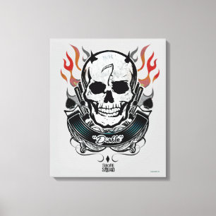Suicide Squad Diablo Skull & Flames Tattoo Art Canvas Print