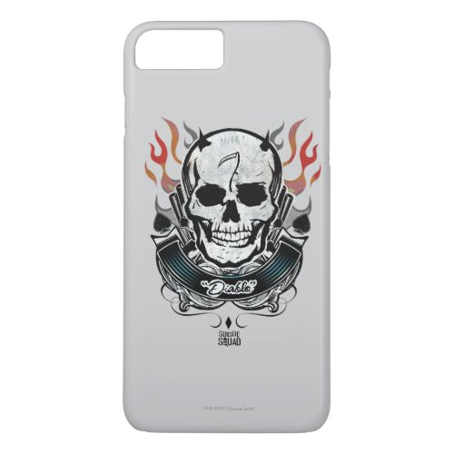 Suicide Squad  Diablo Skull  Flames Tattoo Art iPhone 8 Plus7 Plus Case