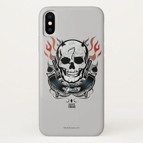 Suicide Squad  Diablo Skull  Flames Tattoo Art iPhone X Case