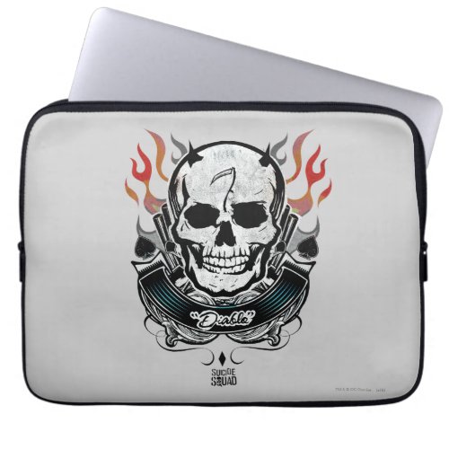 Suicide Squad  Diablo Skull  Flames Tattoo Art Laptop Sleeve