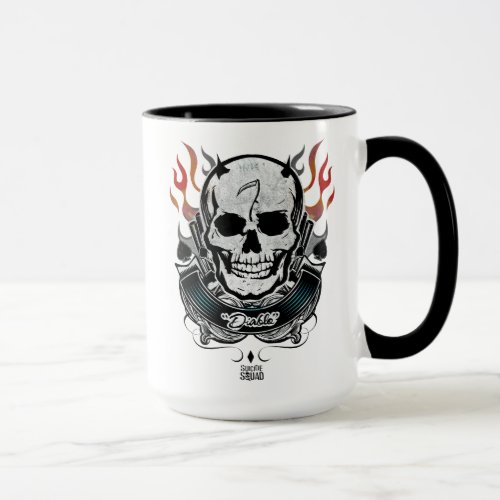 Suicide Squad  Diablo Skull  Flames Tattoo Art Mug