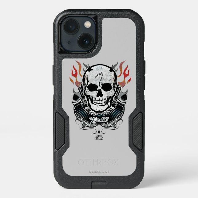 Suicide Squad | Diablo Skull & Flames Tattoo Art Otterbox iPhone Case (Back)