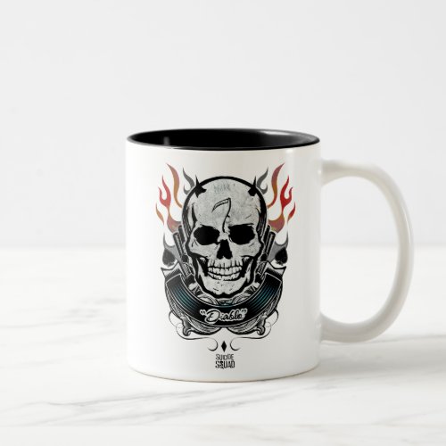 Suicide Squad  Diablo Skull  Flames Tattoo Art Two_Tone Coffee Mug