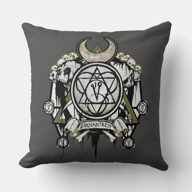 Suicide Squad | Enchantress Symbols Tattoo Art Throw Pillow (Front)