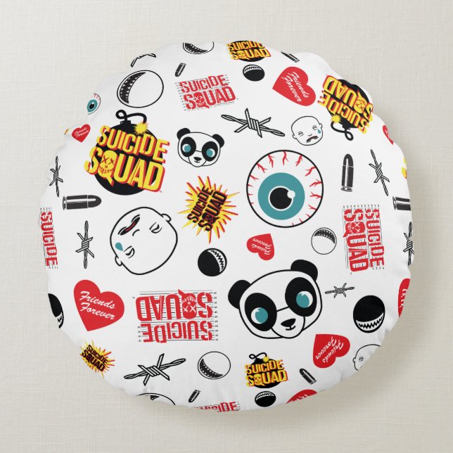 Suicide Squad | Friends Forever Pattern Round Pillow (Front)