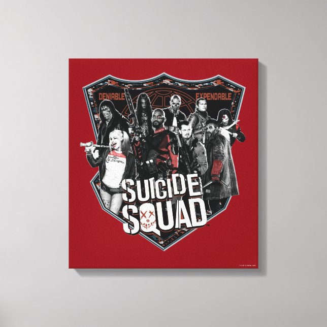 Suicide Squad | Group Badge Photo Canvas Print (Front)