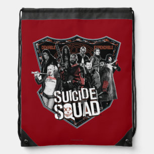 Suicide Squad   Group Badge Photo Drawstring Bag