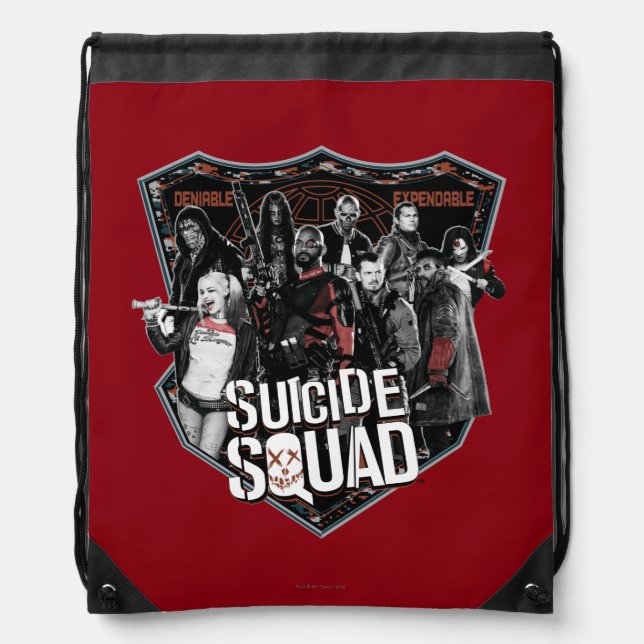 Suicide Squad | Group Badge Photo Drawstring Bag (Front)