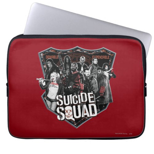 Suicide Squad  Group Badge Photo Laptop Sleeve