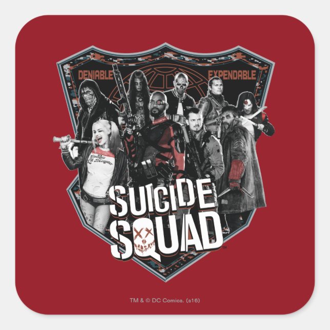 Suicide Squad | Group Badge Photo Square Sticker (Front)