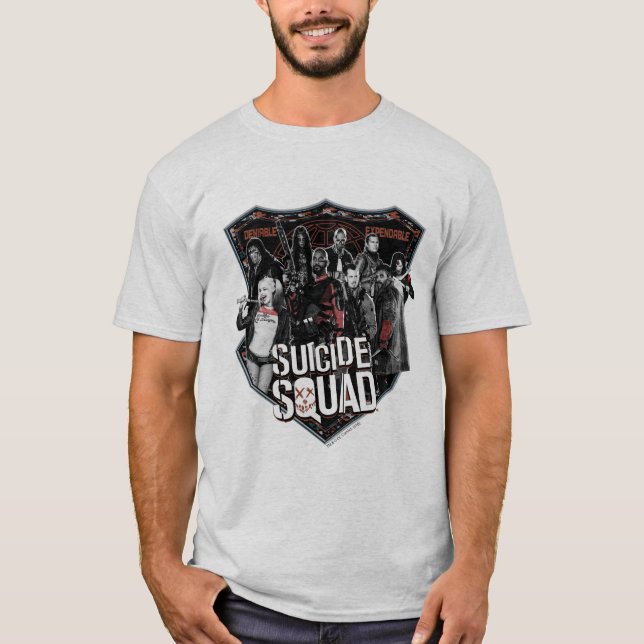 Suicide Squad | Group Badge Photo T-Shirt (Front)