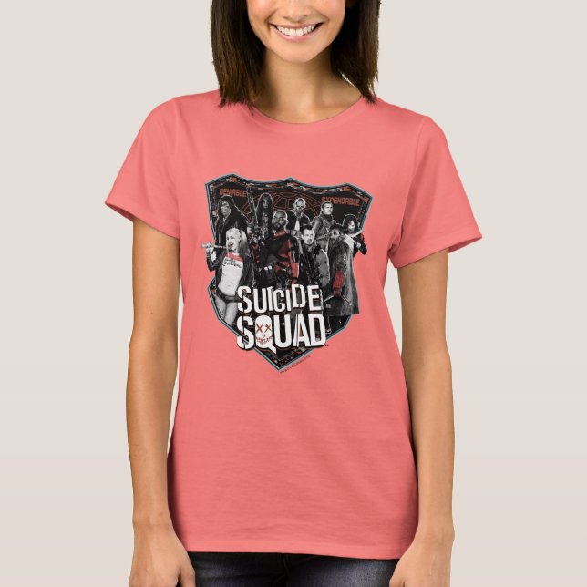 Suicide Squad | Group Badge Photo T-Shirt (Front)