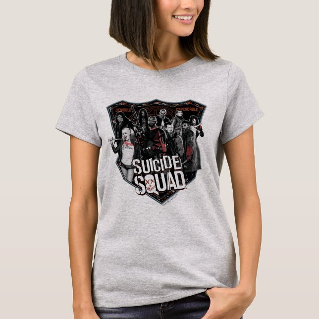 Suicide Squad | Group Badge Photo T-Shirt (Front)