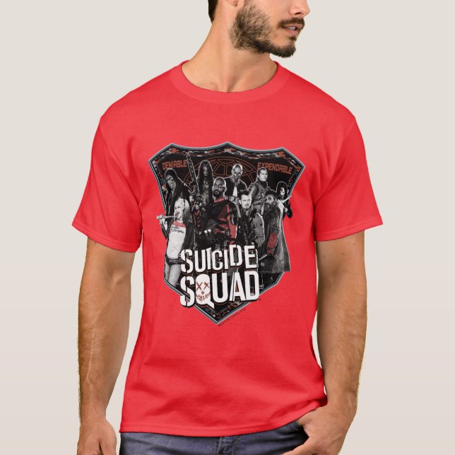 Suicide Squad | Group Badge Photo T-Shirt (Front)