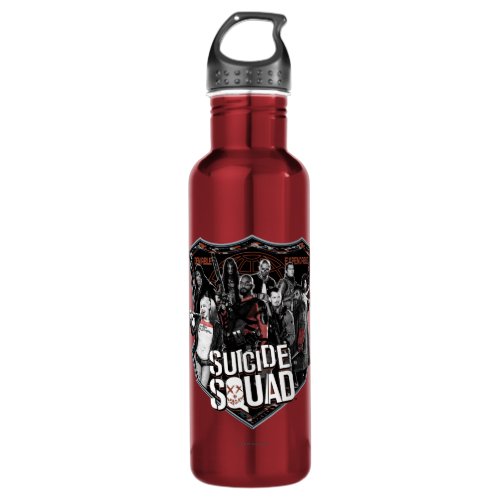 Suicide Squad  Group Badge Photo Water Bottle