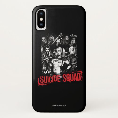 Suicide Squad  Grunge Group Photo iPhone X Case