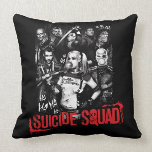 Suicide Squad Grunge Group Photo Throw Pillow