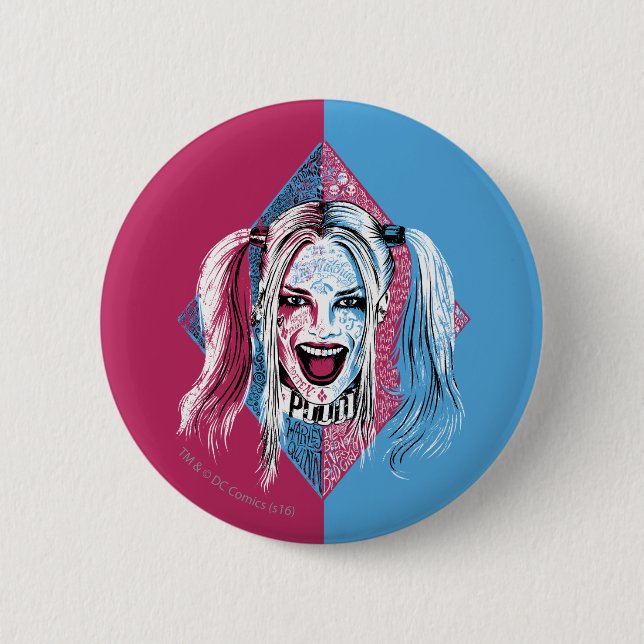 Suicide Squad | Harley Laugh Pinback Button (Front)