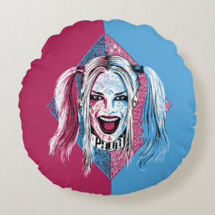 Suicide Squad   Harley Laugh Round Pillow