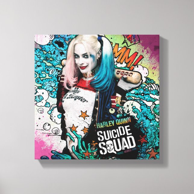 Suicide Squad | Harley Quinn Character Graffiti Canvas Print (Front)