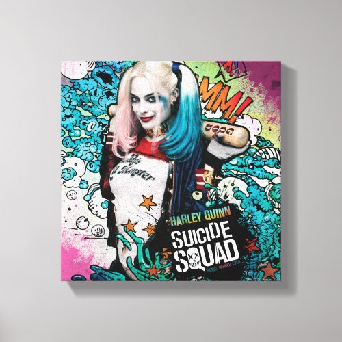 Suicide Squad  Harley Quinn Character Graffiti Canvas Print