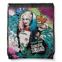 Suicide Squad | Harley Quinn Character Graffiti Drawstring Bag Suicide Squad | Harley Quinn Character Graffiti Drawstring Bag