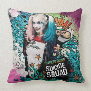 Suicide Squad   Harley Quinn Character Graffiti Throw Pillow