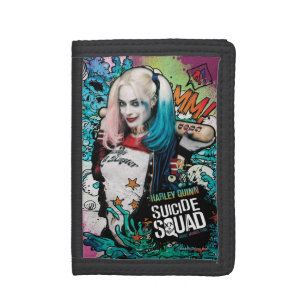 Suicide Squad   Harley Quinn Character Graffiti Tri-fold Wallet