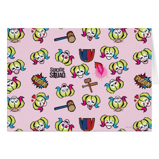 Suicide Squad | Harley Quinn Emoji Pattern Cards (Front Horizontal)