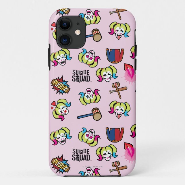 Suicide Squad | Harley Quinn Emoji Pattern Case-Mate iPhone Case (Back)