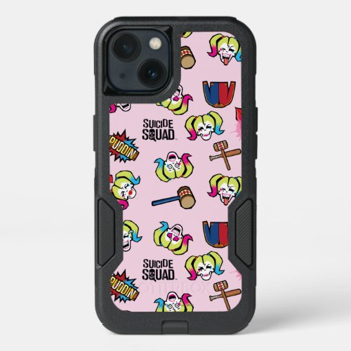 Suicide Squad  Harley Quinn Emoji Pattern iPhone 13 Case
